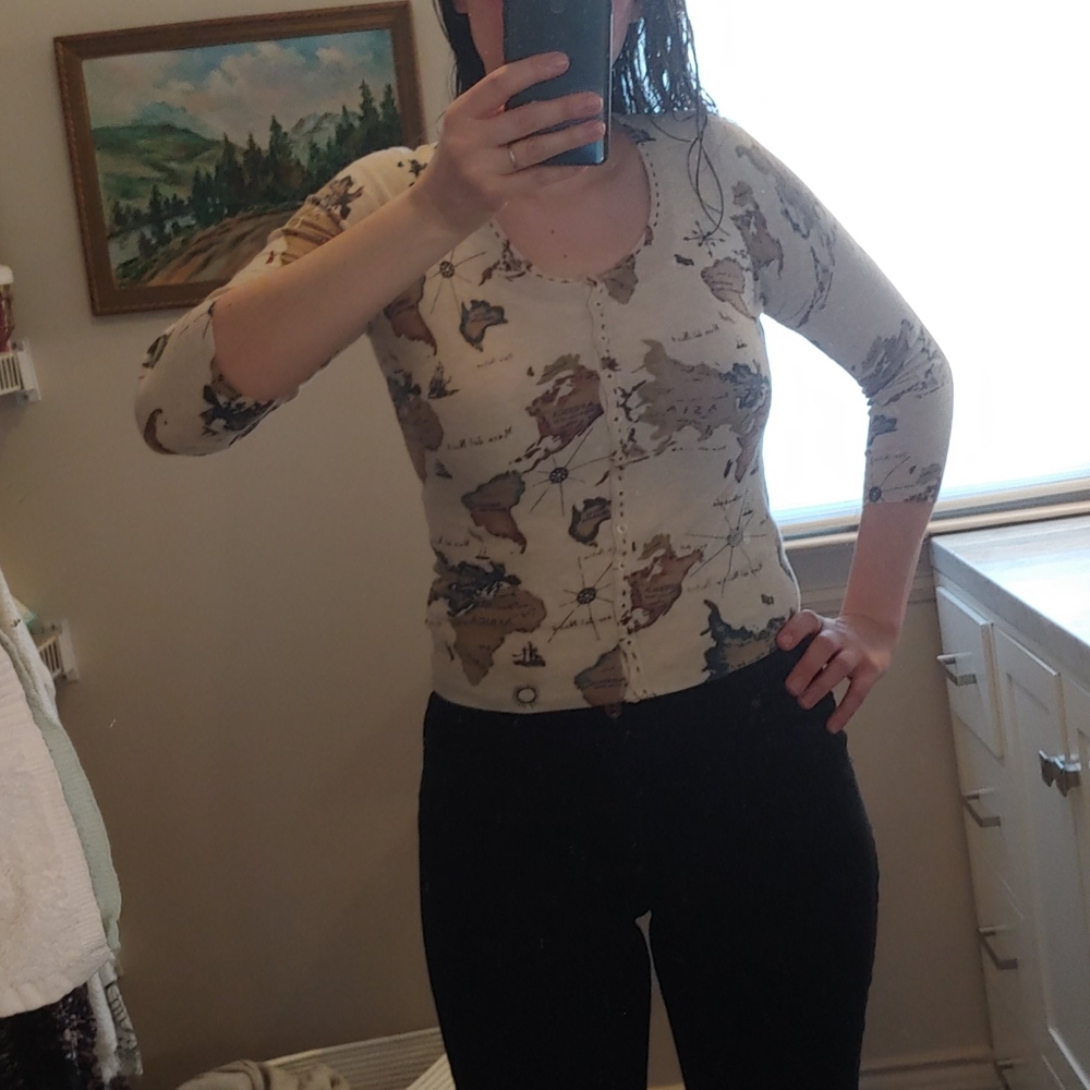 Anthro Guinevere Cartography Cardigan